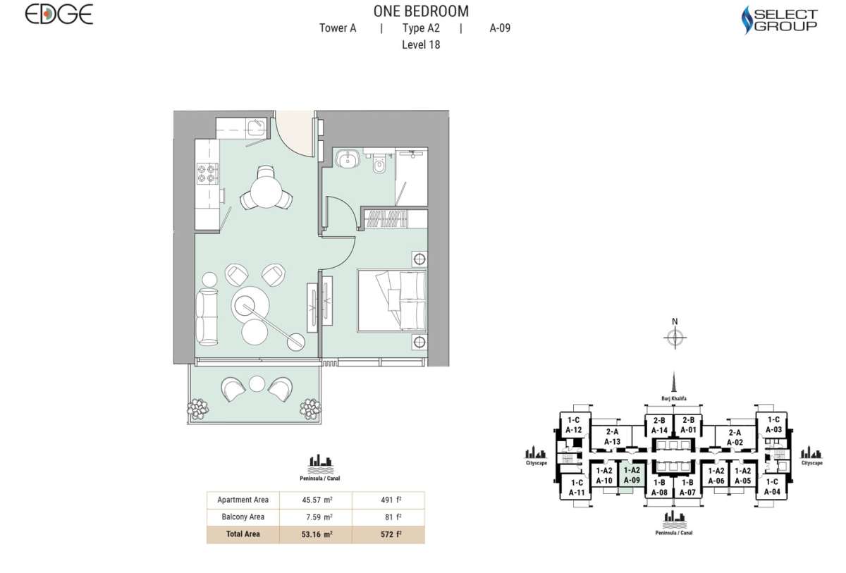 Type A2, Level 18, A-9 - The Edge Tower 1